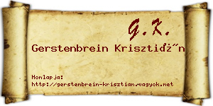 Gerstenbrein Krisztián névjegykártya